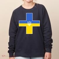 Ukrainian Cross Ukraine Support Stand With Pray Women's Sweatshirt thumb 0