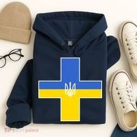 Ukrainian Cross Ukraine Support Stand With Pray Hoodie thumb 4