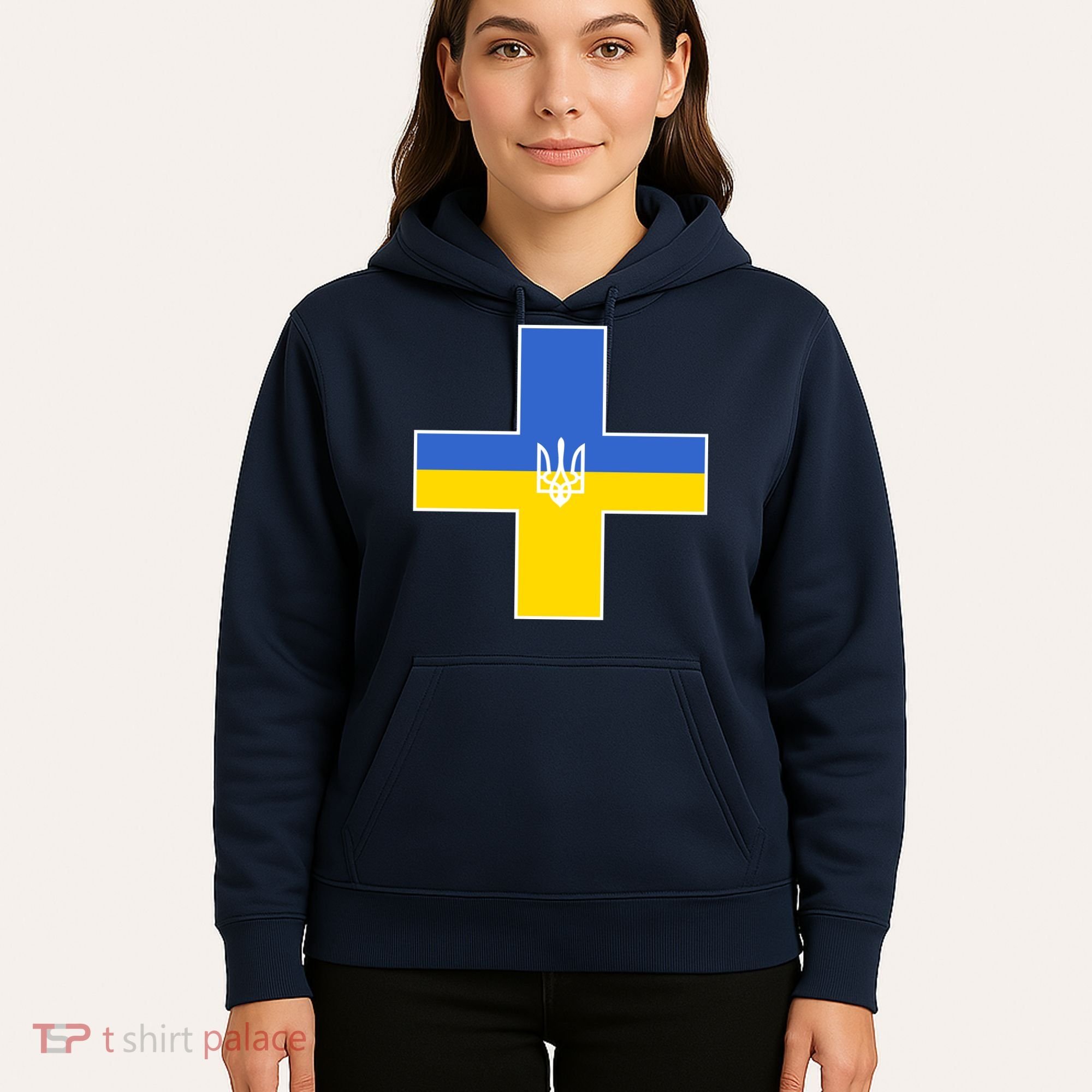 Ukrainian Cross Ukraine Support Stand With Pray Hoodie