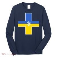 Ukrainian Cross Ukraine Support Stand With Pray Long Sleeve Shirt thumb 0