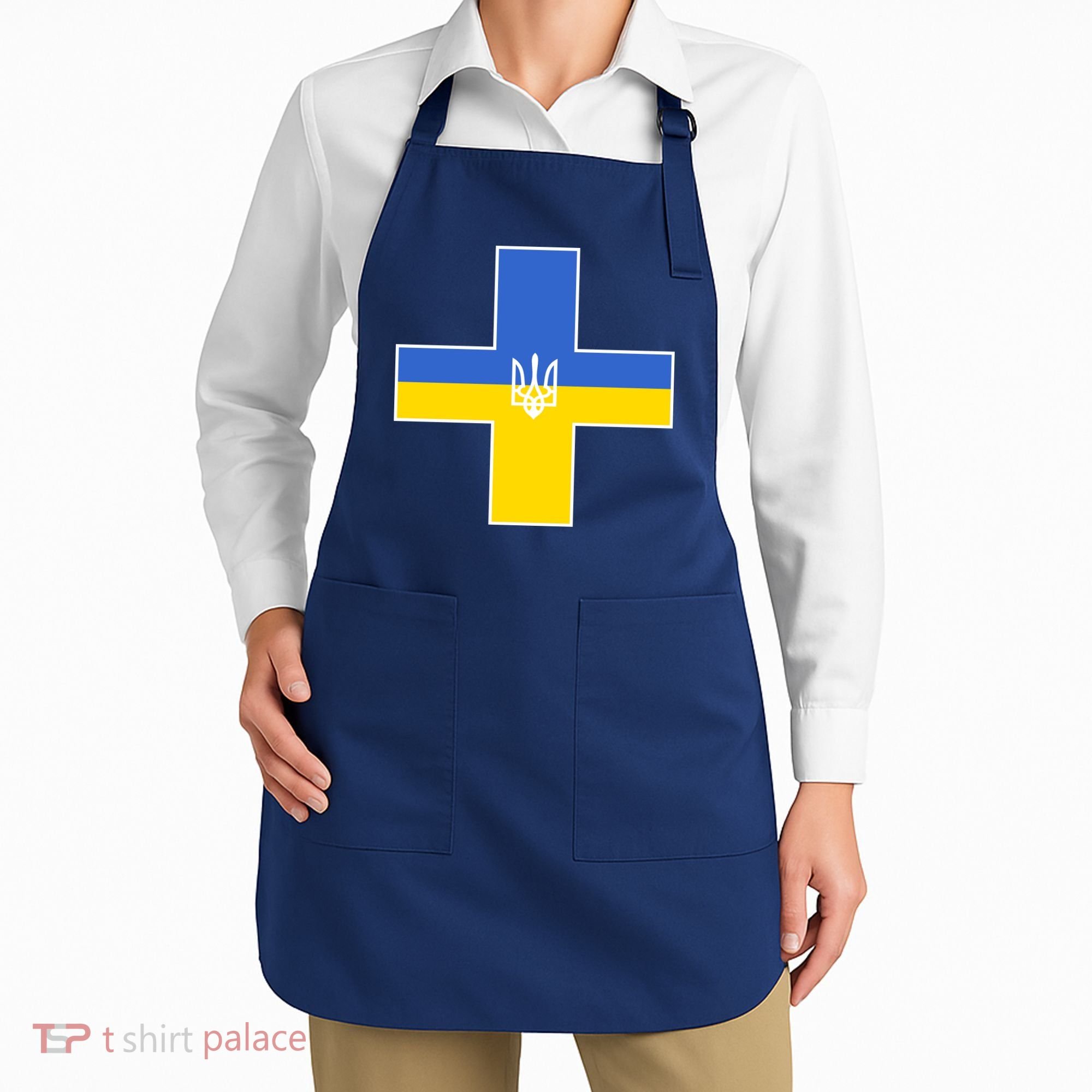 Ukrainian Cross Ukraine Support Stand With Pray Apron