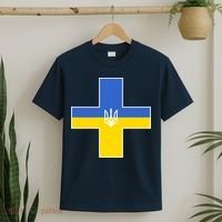 Ukrainian Cross Ukraine Support Stand With Pray T-Shirt thumb 2