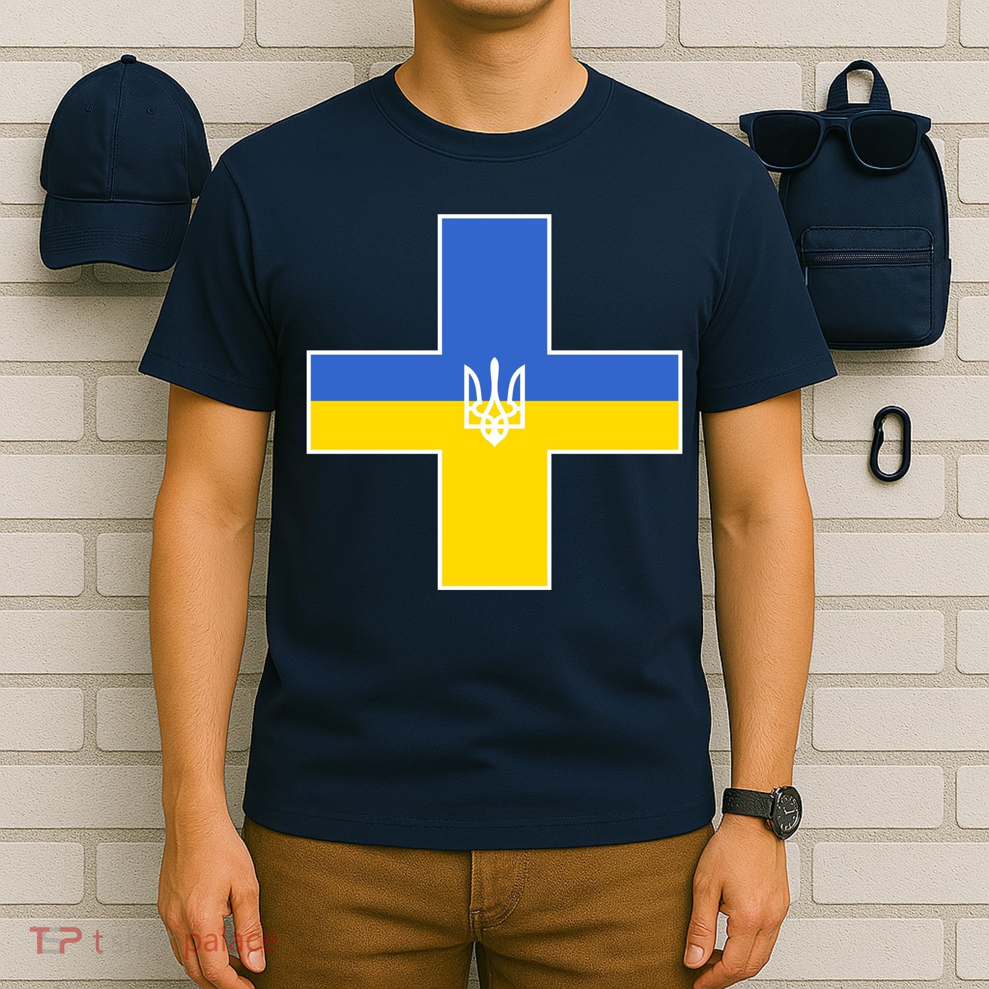 Ukrainian Cross Ukraine Support Stand With Pray T-Shirt
