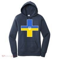 Ukrainian Cross Ukraine Support Stand With Pray Women's Hoodie thumb 0