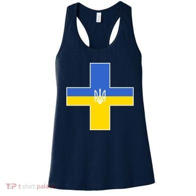 Ukrainian Cross Ukraine Support Stand With Pray Women's Tank Top