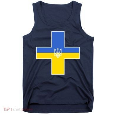 Ukrainian Cross Ukraine Support Stand With Pray Tank Top