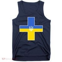 Ukrainian Cross Ukraine Support Stand With Pray Tank Top thumb 0