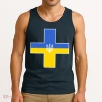 Ukrainian Cross Ukraine Support Stand With Pray Tank Top thumb 3