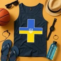 Ukrainian Cross Ukraine Support Stand With Pray Tank Top thumb 4