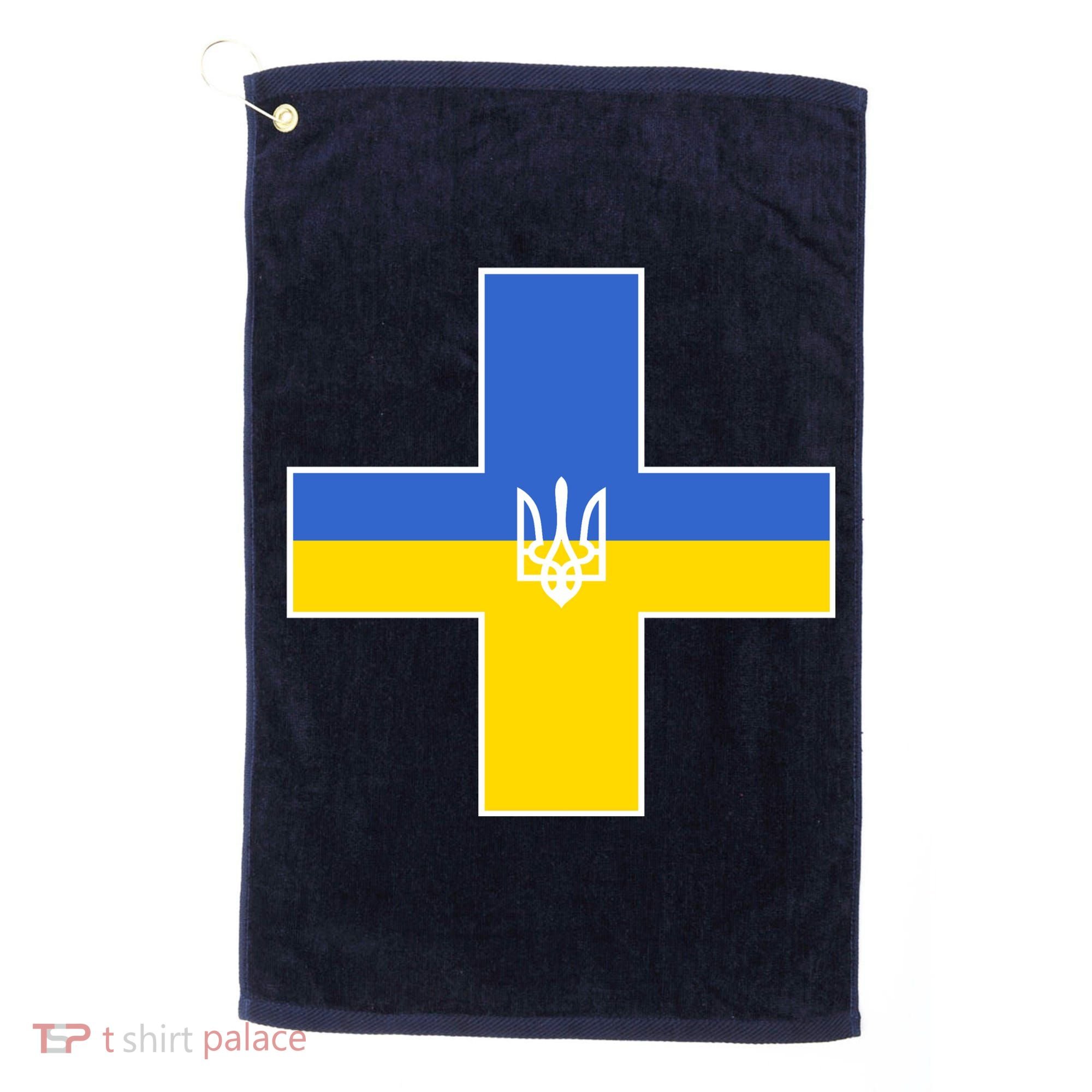 Ukrainian Cross Ukraine Support Stand With Pray Golf Towel