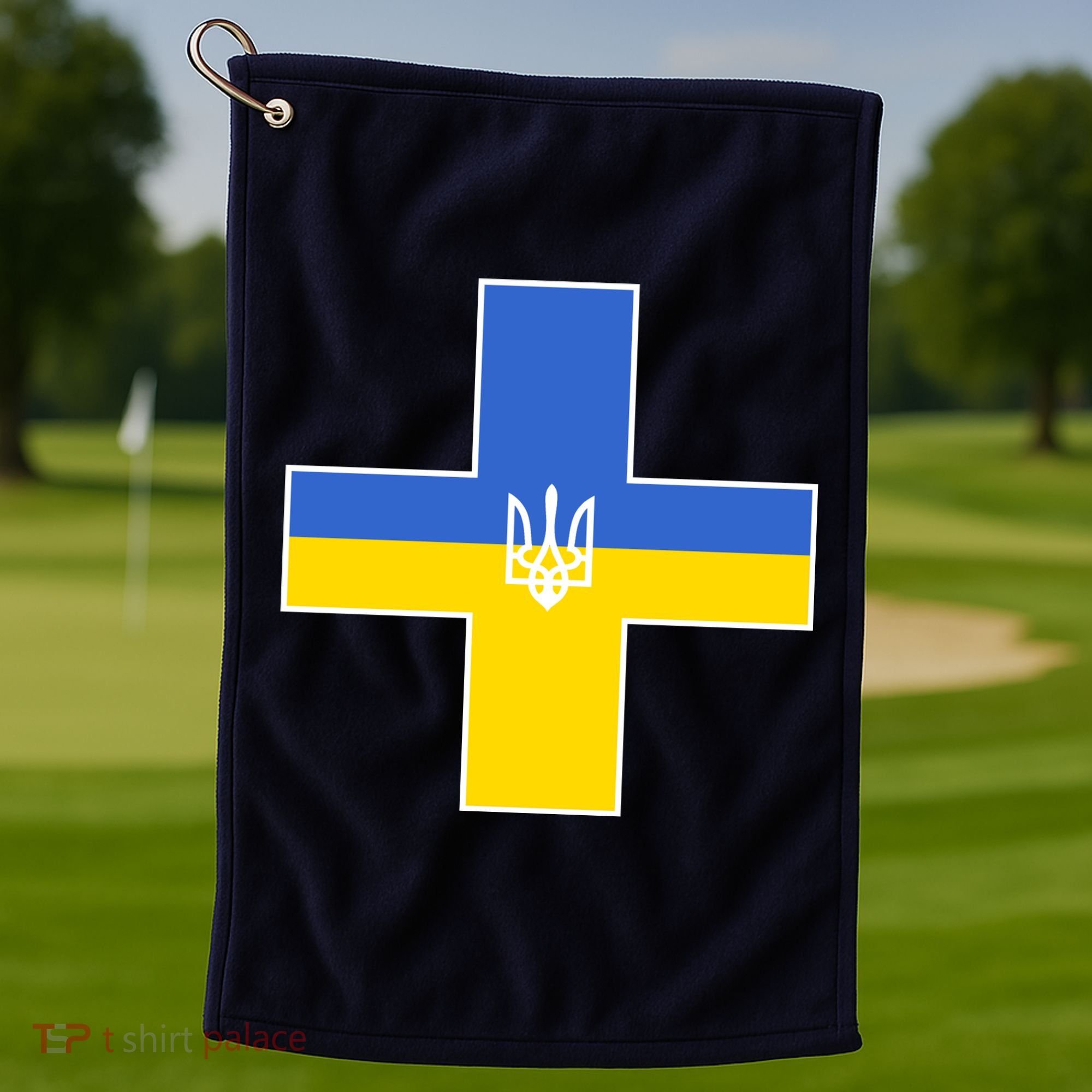 Ukrainian Cross Ukraine Support Stand With Pray Golf Towel
