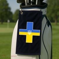 Ukrainian Cross Ukraine Support Stand With Pray Golf Towel thumb 2