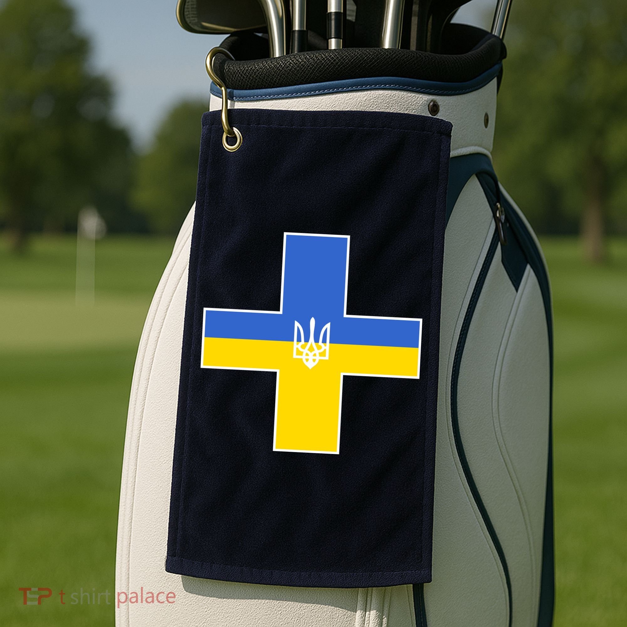 Ukrainian Cross Ukraine Support Stand With Pray Golf Towel
