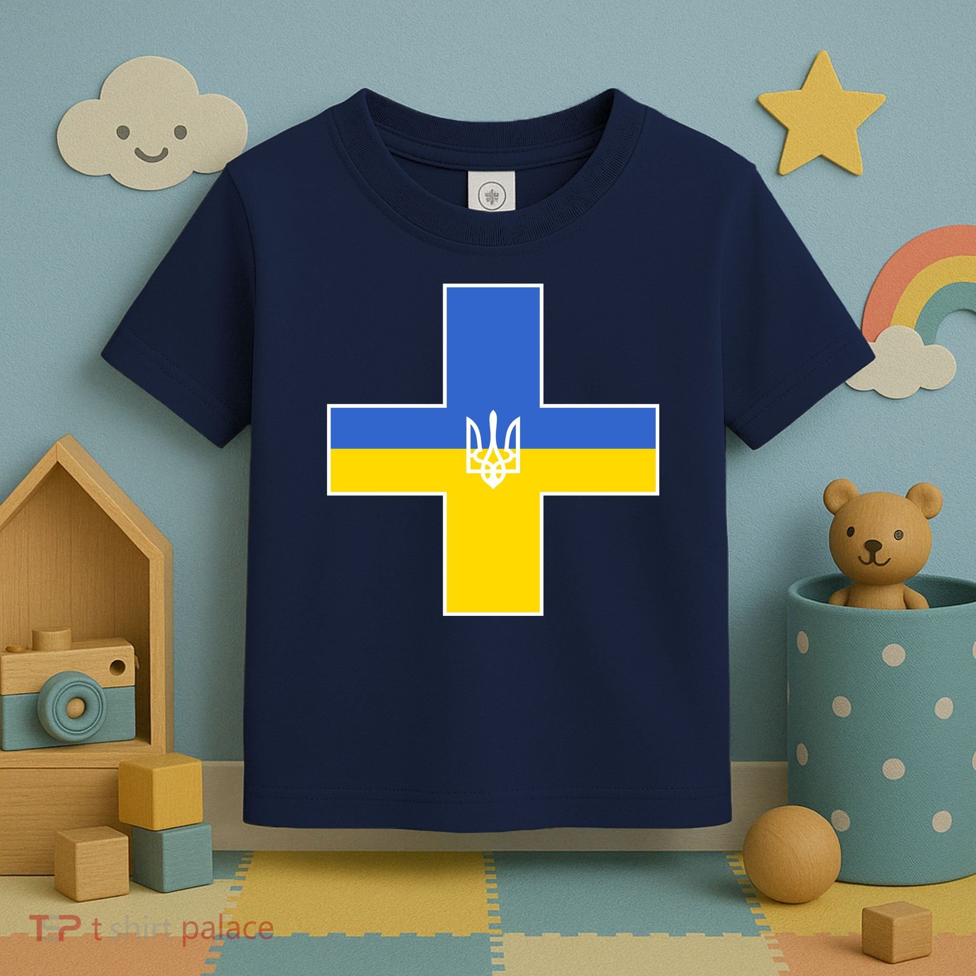 Ukrainian Cross Ukraine Support Stand With Pray Toddler T-Shirt