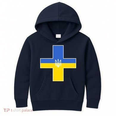 Ukrainian Cross Ukraine Support Stand With Pray Kids Hoodie