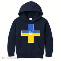 Ukrainian Cross Ukraine Support Stand With Pray Kids Hoodie thumb 0