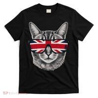 UK Cat Union Jack Flag United Kingdom Kitten England T-Shirt thumb 0