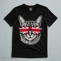 UK Cat Union Jack Flag United Kingdom Kitten England T-Shirt thumb 5