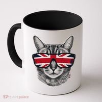 UK Cat Union Jack Flag United Kingdom Kitten England Coffee Mug thumb 0