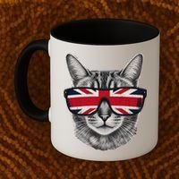 UK Cat Union Jack Flag United Kingdom Kitten England Coffee Mug thumb 2