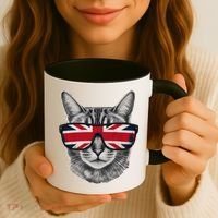 UK Cat Union Jack Flag United Kingdom Kitten England Coffee Mug thumb 3