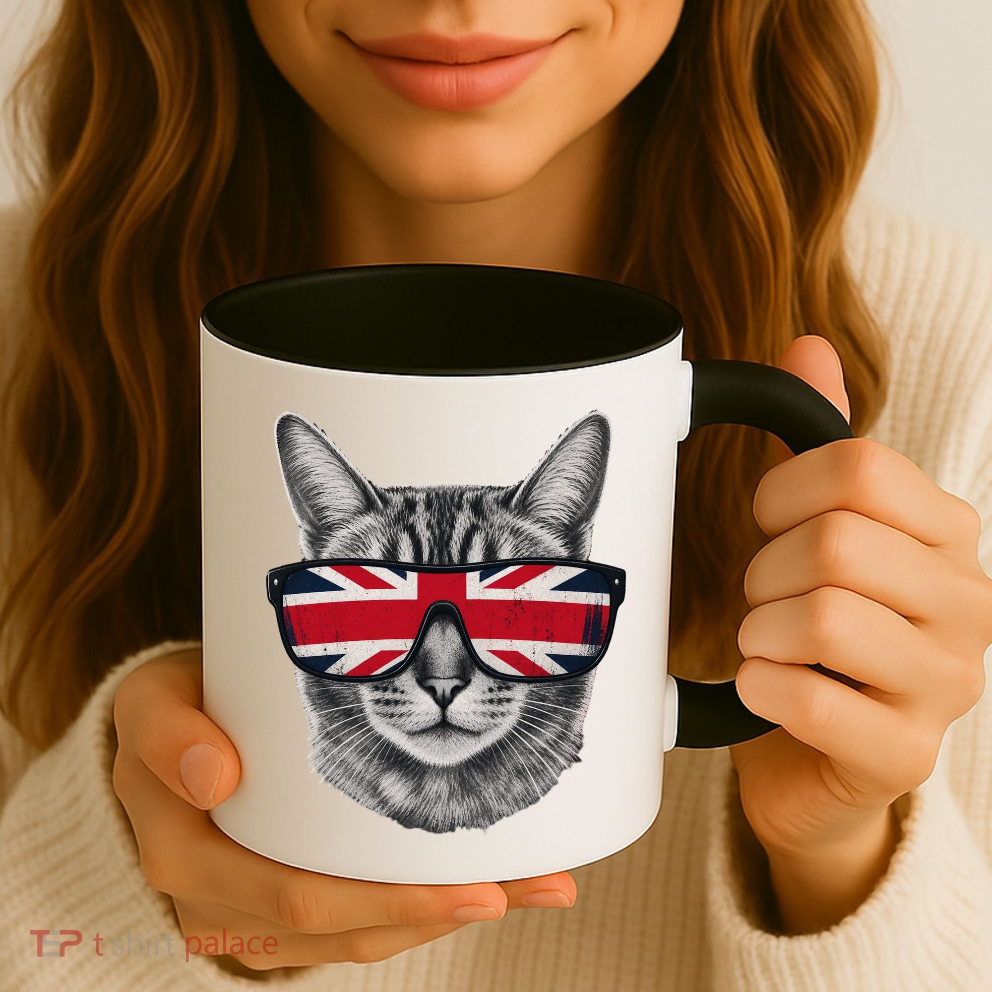 UK Cat Union Jack Flag United Kingdom Kitten England Coffee Mug