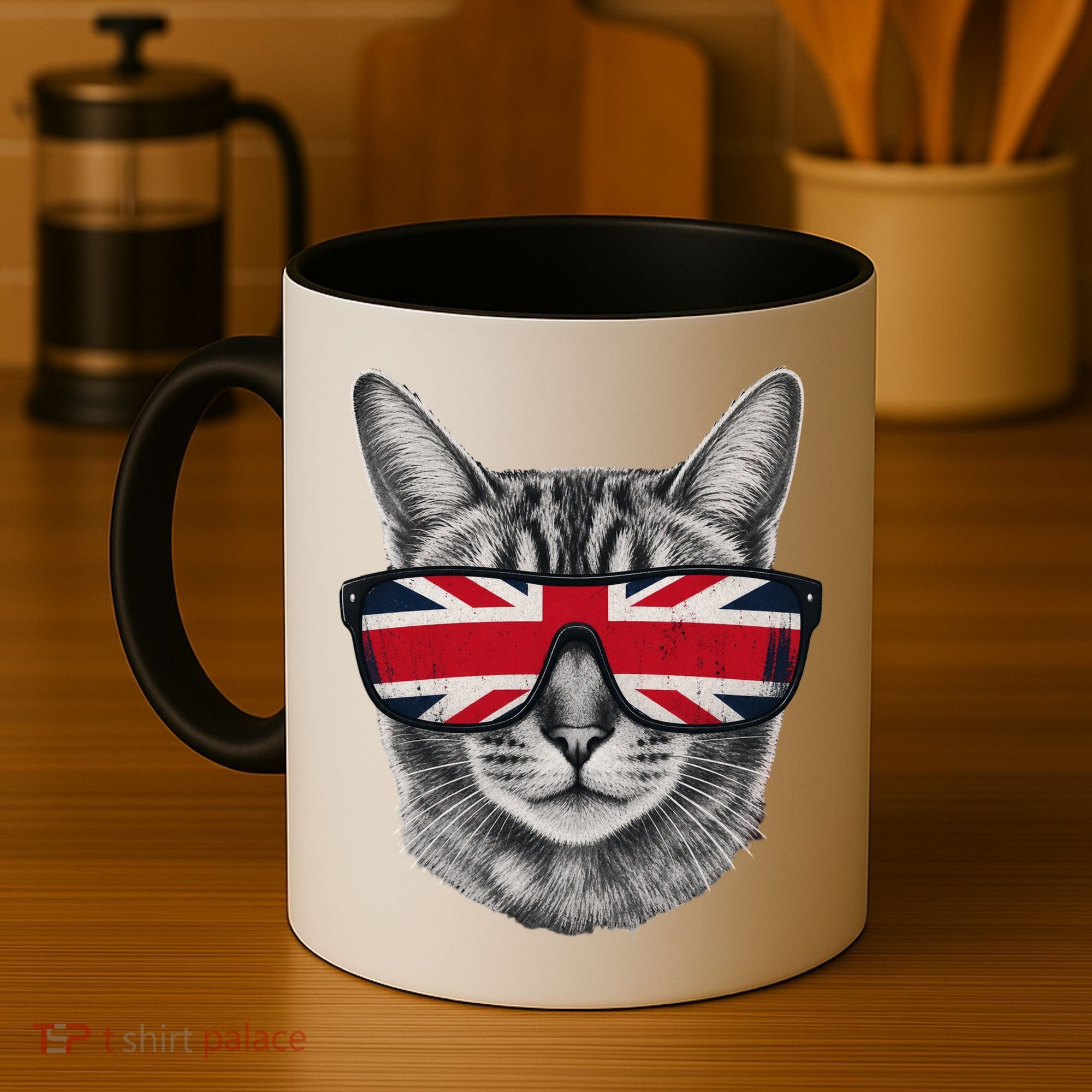 UK Cat Union Jack Flag United Kingdom Kitten England Coffee Mug