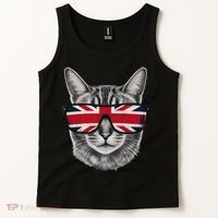 UK Cat Union Jack Flag United Kingdom Kitten England Tank Top thumb 2