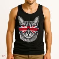 UK Cat Union Jack Flag United Kingdom Kitten England Tank Top thumb 3