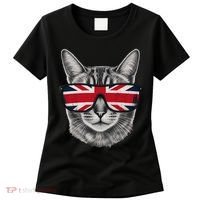 UK Cat Union Jack Flag United Kingdom Kitten England Women's T-Shirt thumb 0