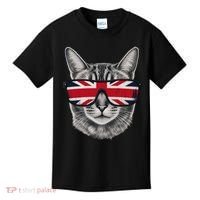 UK Cat Union Jack Flag United Kingdom Kitten England Kids T-Shirt thumb 0