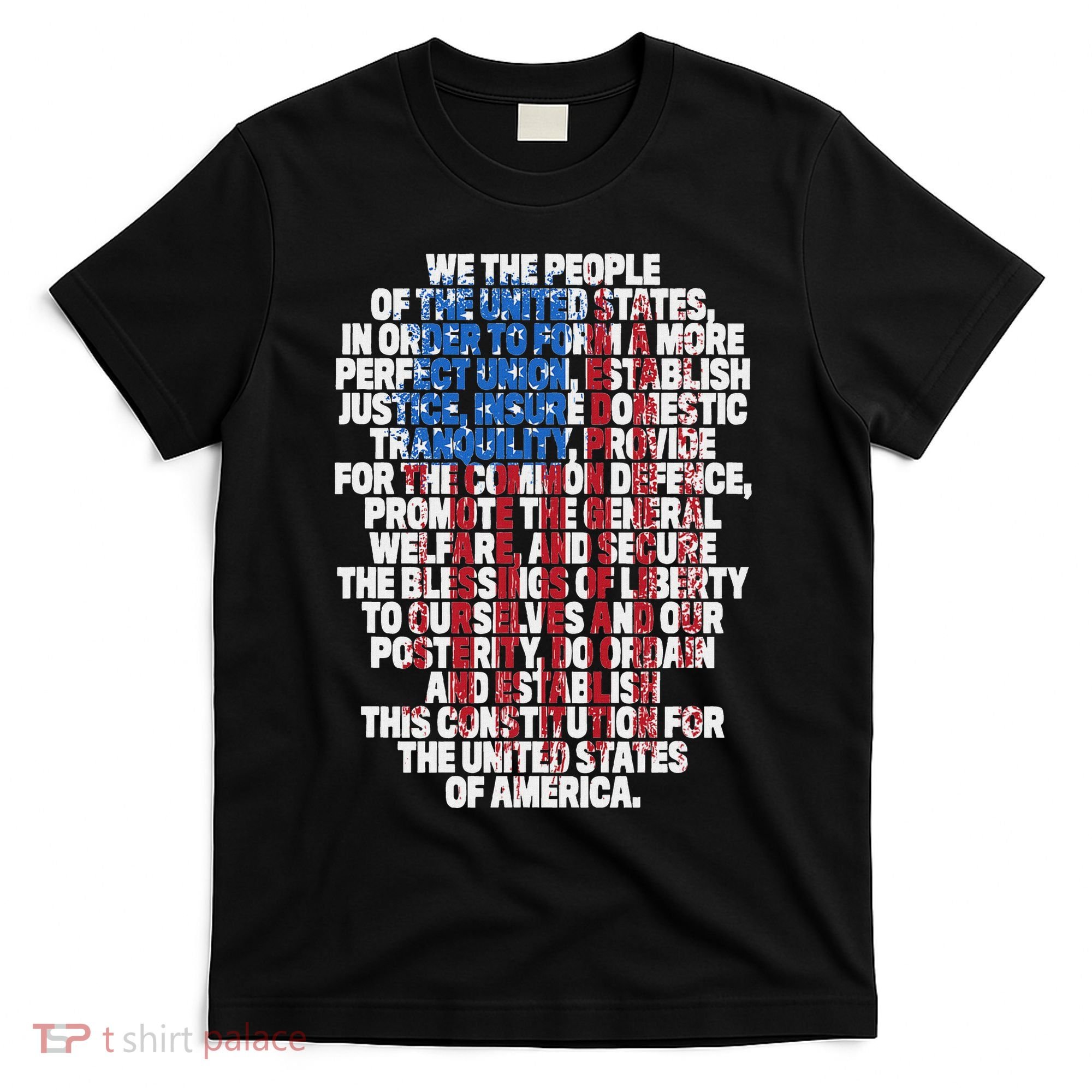 Us Constitution We The People With Vintage Flag T-Shirt