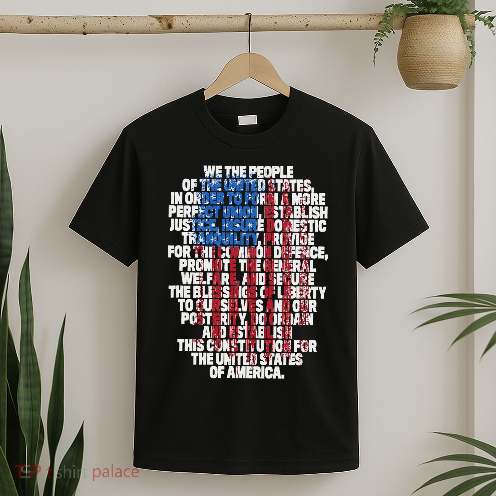 Us Constitution We The People With Vintage Flag T-Shirt