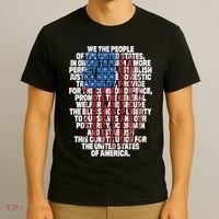 Us Constitution We The People With Vintage Flag T-Shirt thumb 3