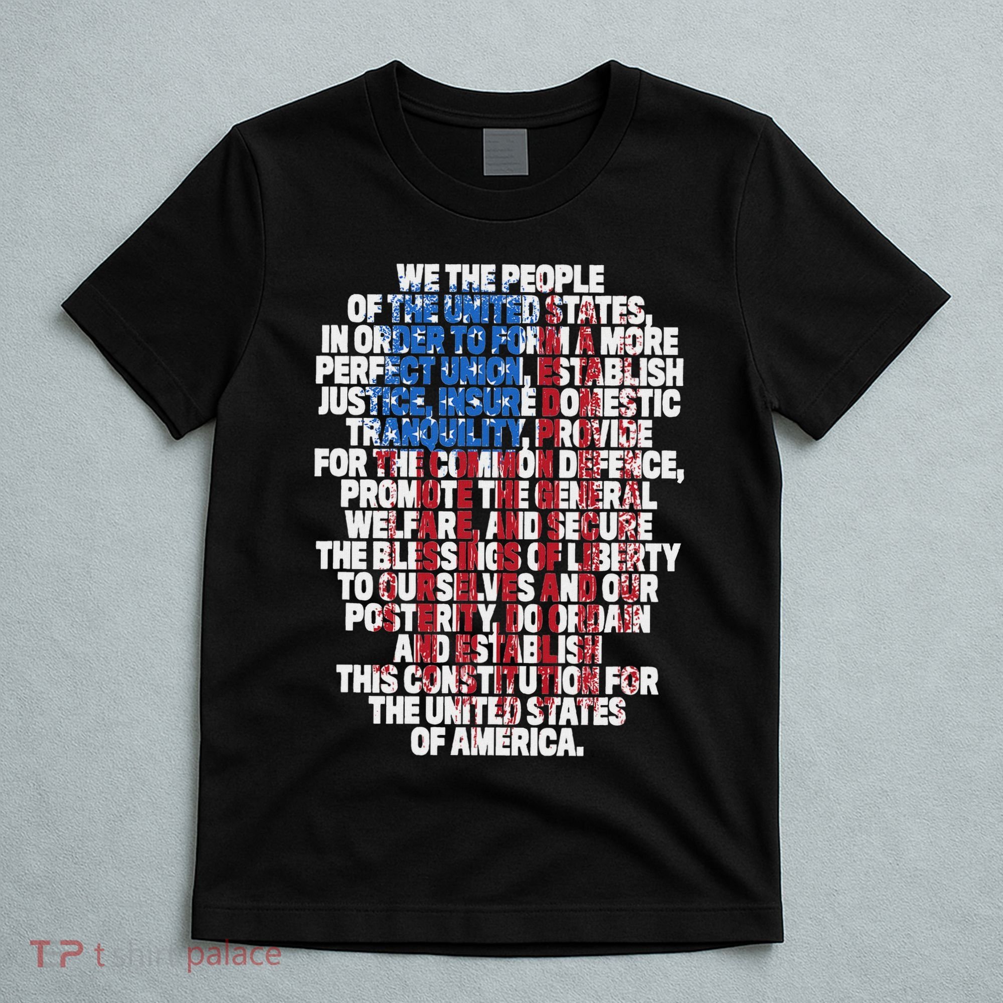 Us Constitution We The People With Vintage Flag T-Shirt