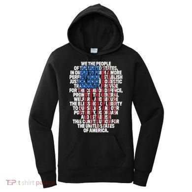 Us Constitution We The People With Vintage Flag Women's Hoodie