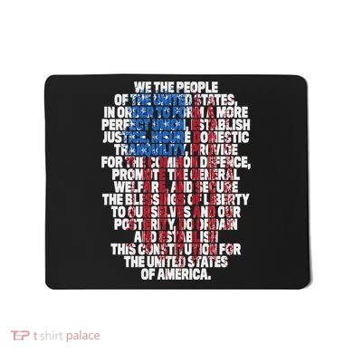 Us Constitution We The People With Vintage Flag Mousepad