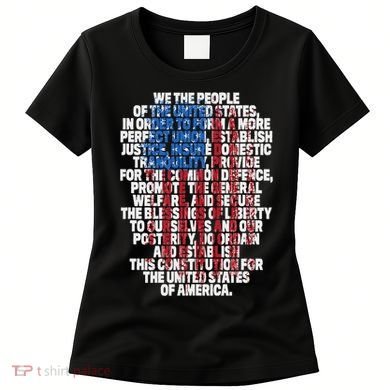 Us Constitution We The People With Vintage Flag Women's T-Shirt