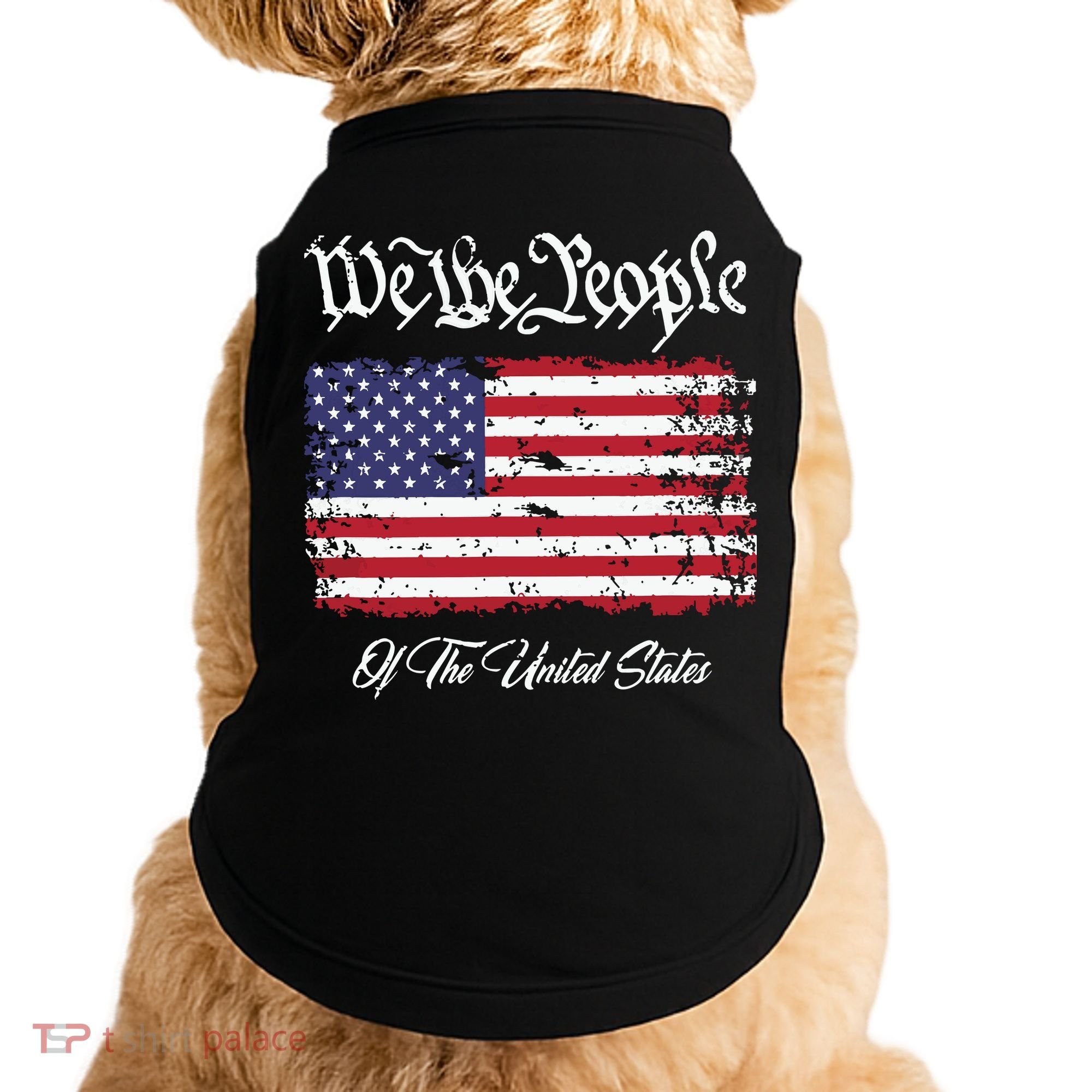 US Constitution We The People With Distressed Flag Doggie Tank