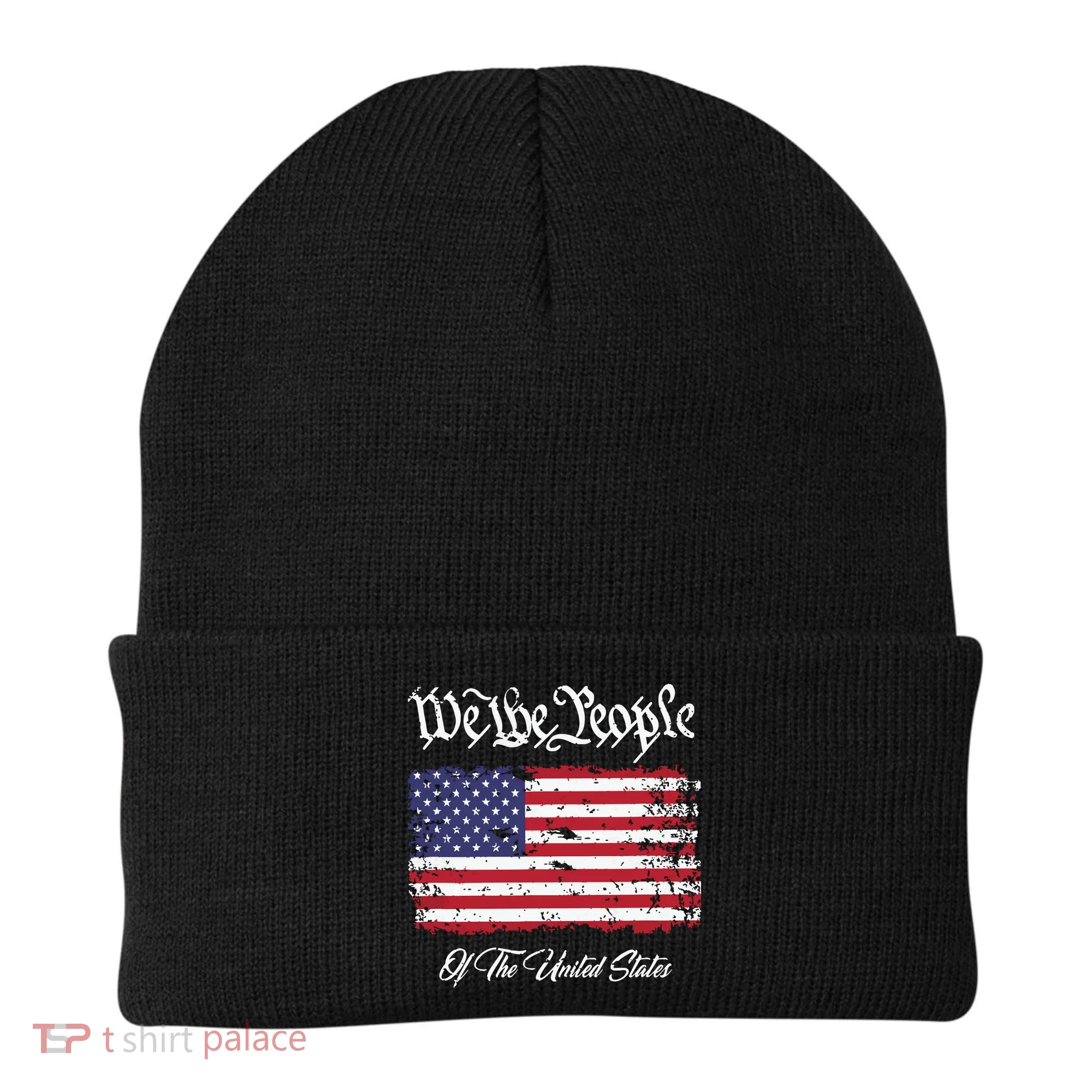 US Constitution We The People With Distressed Flag Beanie