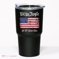 US Constitution We The People With Distressed Flag Tumbler thumb 0