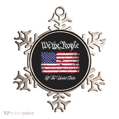 US Constitution We The People With Distressed Flag Ornament