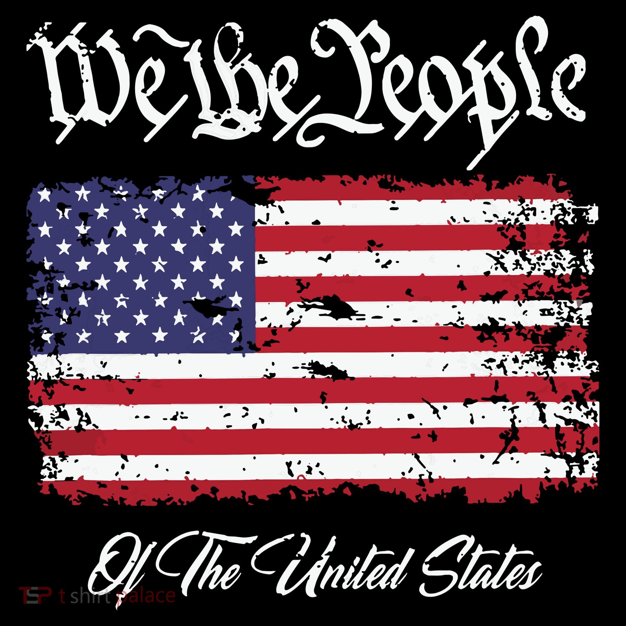 US Constitution We The People With Distressed Flag Ornament