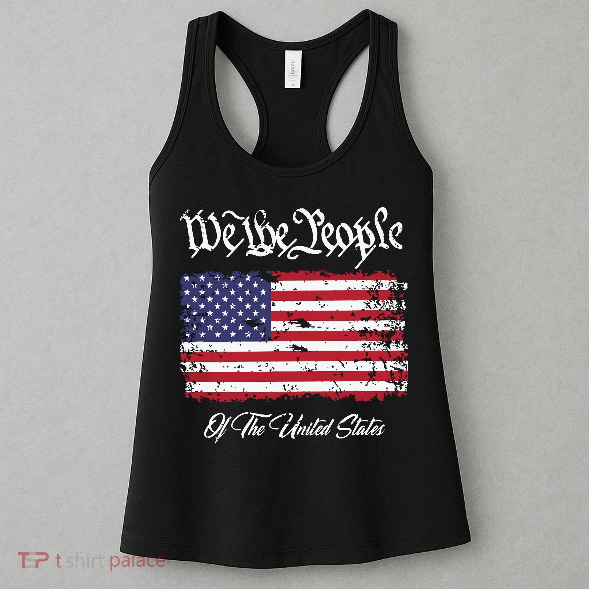 US Constitution We The People With Distressed Flag Women's Tank Top