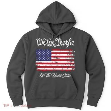 US Constitution We The People With Distressed Flag Hoodie