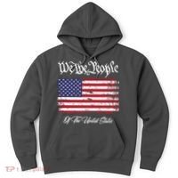 US Constitution We The People With Distressed Flag Hoodie thumb 0