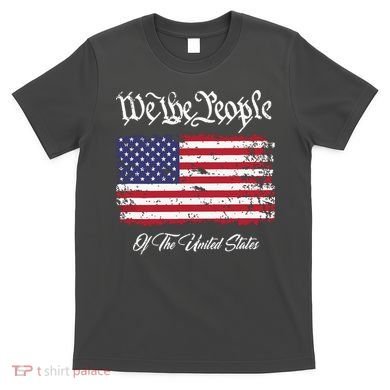 US Constitution We The People With Distressed Flag T-Shirt