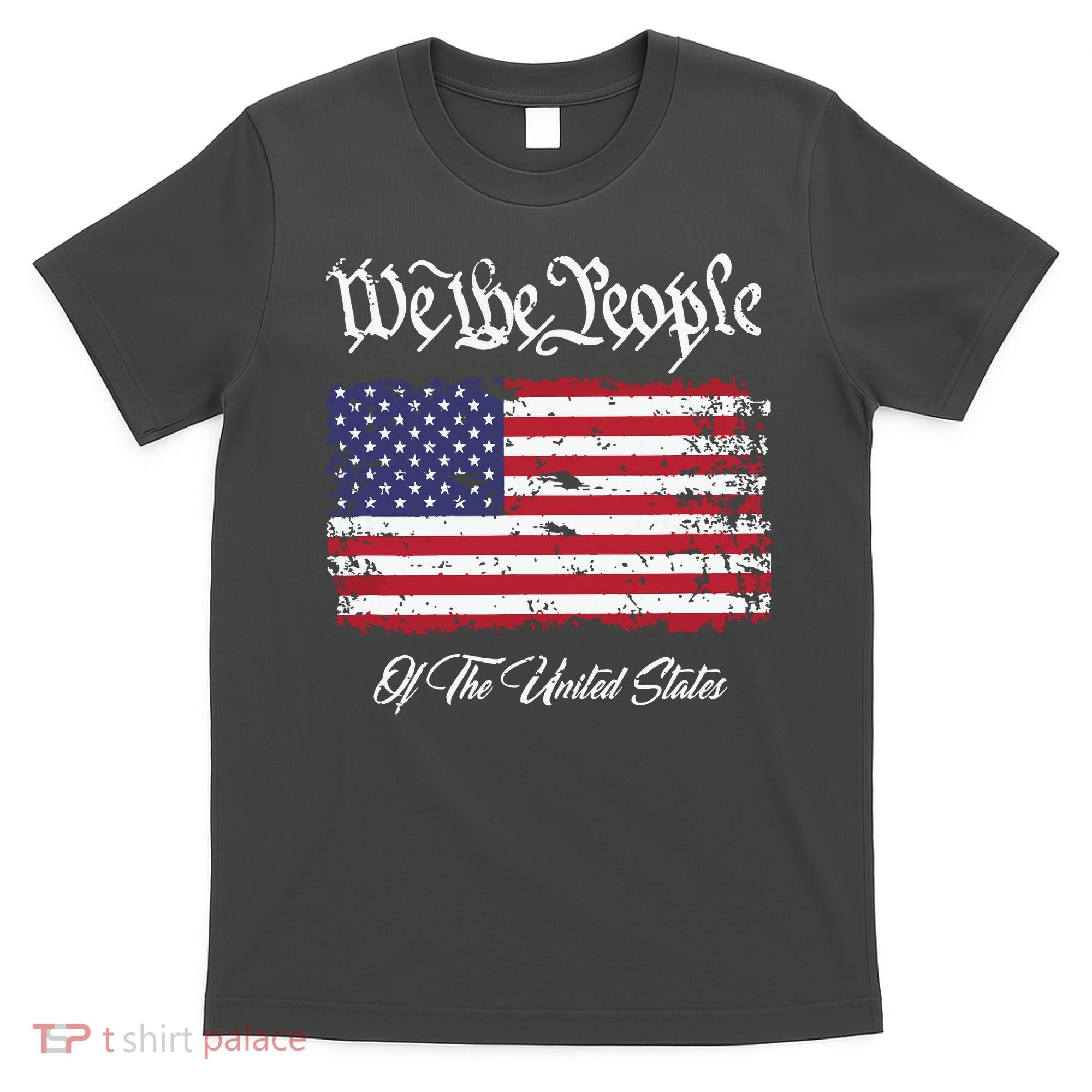 US Constitution We The People With Distressed Flag T-Shirt