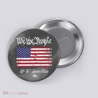 US Constitution We The People With Distressed Flag Button thumb 0