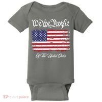 US Constitution We The People With Distressed Flag Baby Bodysuit thumb 0
